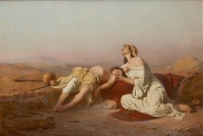 Hagar and Ishmael in the desert, 1888. Creator: Josef Straka.