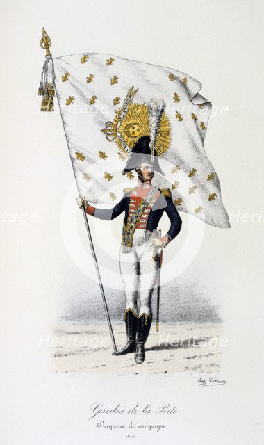 Gardes de la Porte, Campaign flag, 1815 Artist: Eugene Titeux