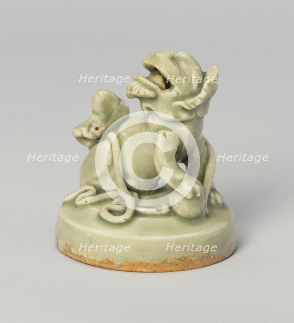 Lid with Lion-Dog, probably for Incense Burner, Northern Song dynasty, c. 12th century. Creator: Unknown.