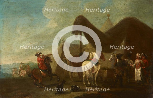 Trumpeter in Front of the Tent, 17th century. Creator: Unknown.