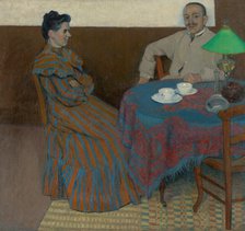 Married Couple at the Table, 1900-1905. Creator: Július Andorko.