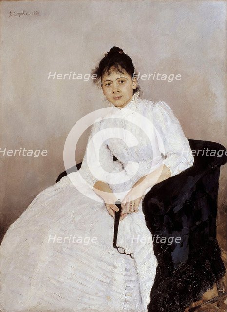 Portrait of the artist Maria Yakunchikova-Weber (1870-1902), 1885-1887. Artist: Serov, Valentin Alexandrovich (1865-1911)