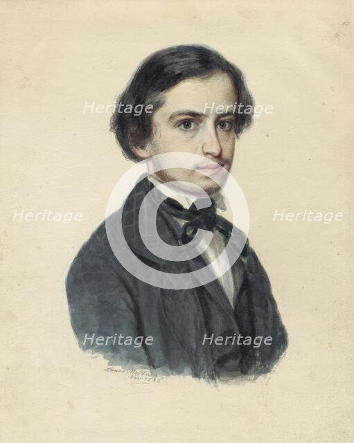 Portrait of Edvard Flygare, file. dr., 1829-52, son of Emilie Flygare-Carlén, 1848. Creator: Louis Meisener.