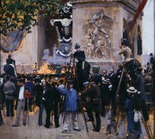 Funeral of Victor Hugo, Place de l'etoile (June 1, 1885), c1885. Creator: Jean Beraud.