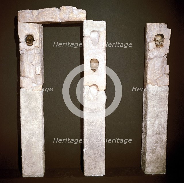 Portico with skulls from a Celtic sanctuary, Roquepertuse, France, c3rd - 2nd century BC. Artist: Unknown