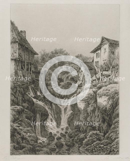 The Mill and Waterfall of Grésy near Aix-les-Bains , 1856. Creator: Eugene Bléry (French, 1805-1886).