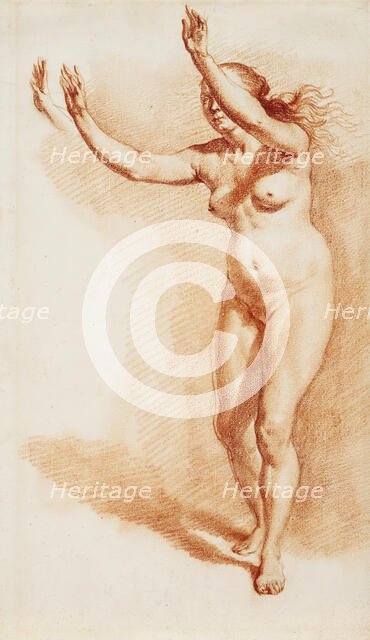Standing Nude Woman with Upraised Arms, between circa 1665 and circa 1670. Creator: Adriaen van de Velde.