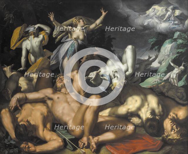 Apollo and Diana Punishing Niobe by Killing her Children, 1591. Creator: Abraham Bloemaert.