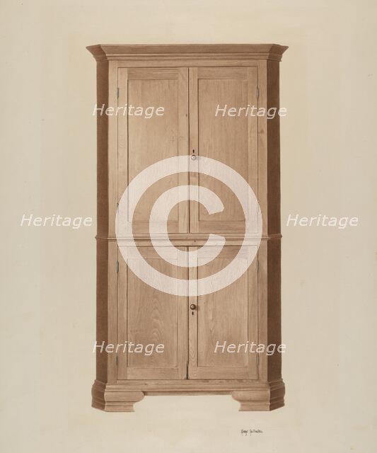 Triangular Corner Safe, c. 1941. Creator: Gladys M. Guillaudeu.