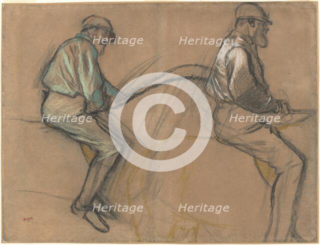 Two Studies of a Jockey, c. 1884. Creator: Edgar Degas.