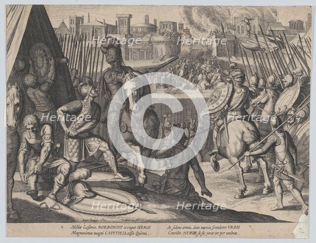 Plate 2: The city of Rome taken by Constable of Bourbon, from the Triumphs of Charles V, 1614. Creator: Cornelis Boel.