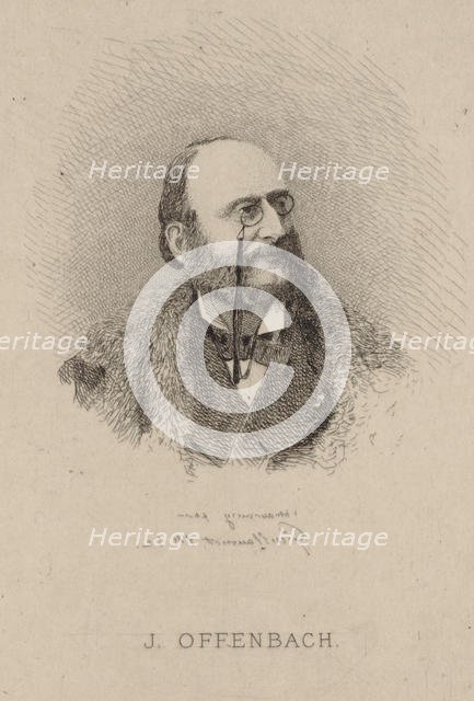 Portrait of Jacques Offenbach (1819-1880), 1870. Creator: Guillaumot, Claude-Nicolas-Eugène (1813-1869).
