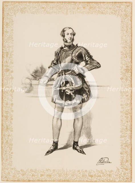 Print of William 2nd Earl of Craven in Costume Worn at Eglinton Tournament 1839. Creator: Unknown.