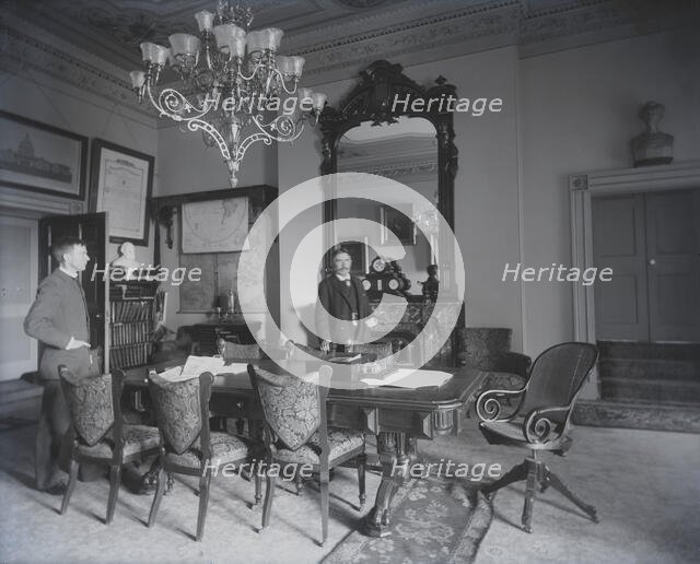 Cabinet room, figures, 1889. Creator: Frances Benjamin Johnston.