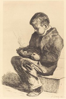 Boy Eating Soup (Enfant mangeant sa soupe), 1861. Creator: Francois Bonvin.