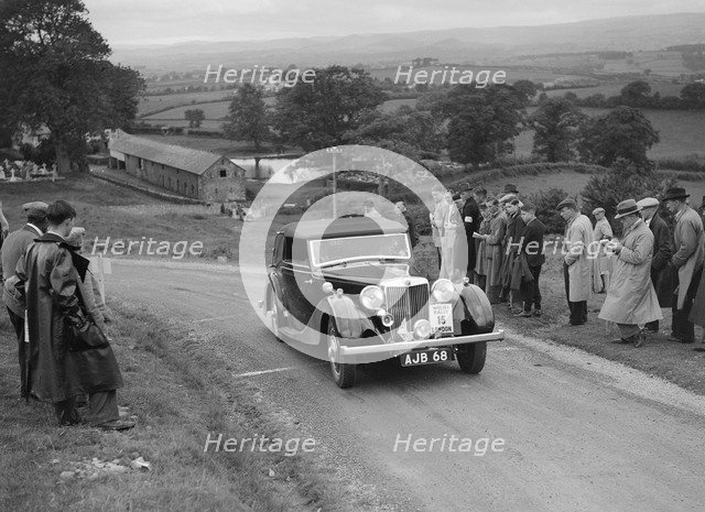 MG SA of AC Hess competing in the South Wales Auto Club Welsh Rally, 1937 Artist: Bill Brunell.
