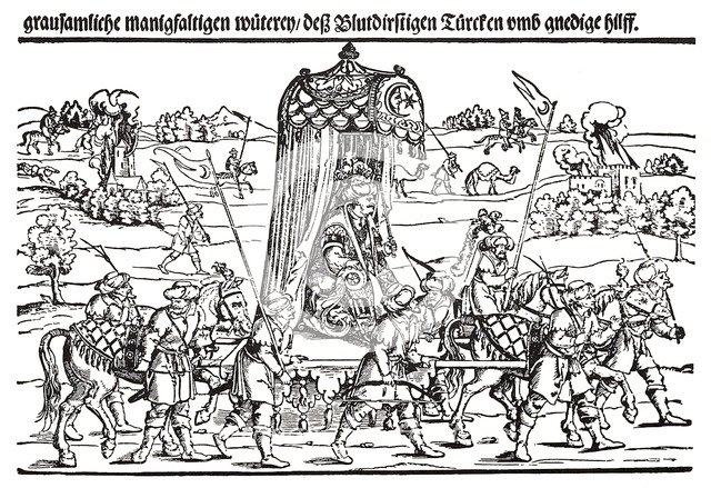 Fragment of a broadside on the Turkish invasion of Hungary. Artist: Schoen, Erhard (1491-1592)