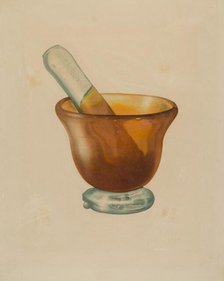 Mortar and Pestle, c. 1940. Creator: Isidore Steinberg.