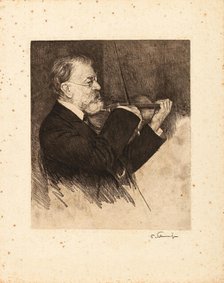 Joseph Joachim, Playing the Violin, 1917. Creator: Schmutzer, Ferdinand (1870-1928).