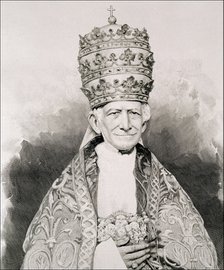 Leon XIII, Vincenzo Gioacchino Pecci (1810-1903), pope from 1878-1903, engraving in the 'Ilustrac…