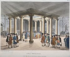 Interior view of the Coal Exchange, Thames Street, City of London, 1808. Artist: Unknown