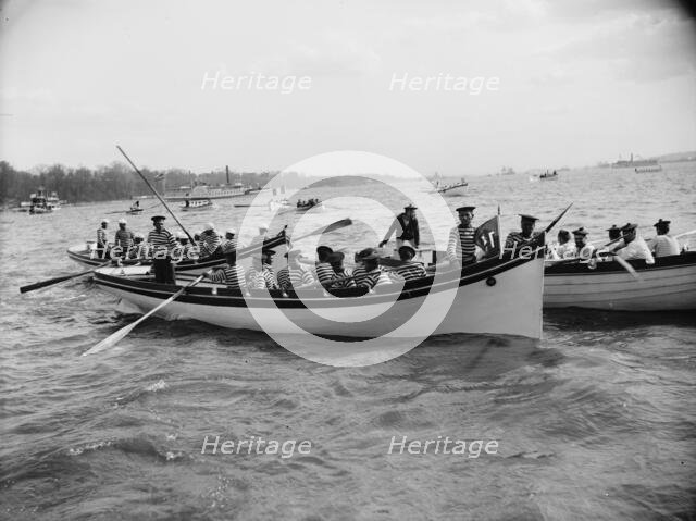 Before boat race, Columbian Naval Review, 1892 (i.e. 1893), 1893 April. Creator: Unknown.
