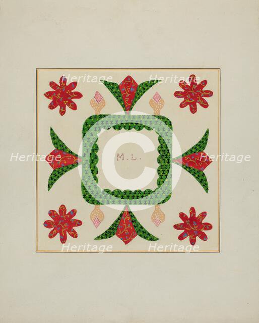 Pieced Autograph Quilt (1 Piece), c. 1936. Creators: Cornelius Christoffels, Margaret Linsley.