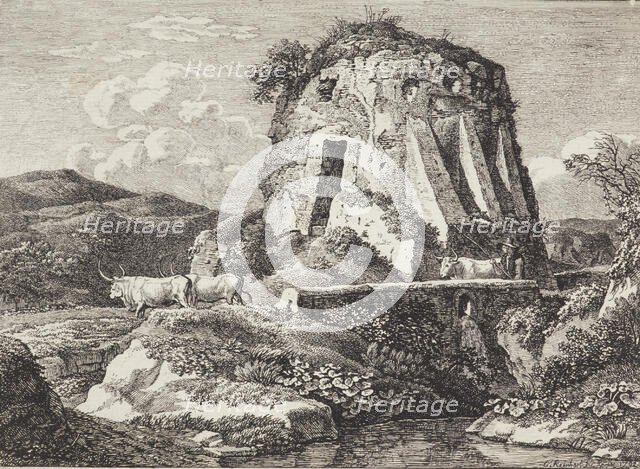 Ancient tomb in Via Nomentana, 1792. Creator: Johann Christian Reinhart.