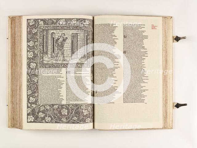 The Kelmscott Chaucer - The Works of Geoffrey Chaucer Now Newly Imprinted, 1896. Creator: Sir Edward Coley Burne-Jones.