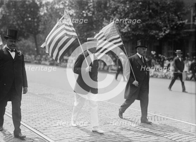 Preparedness Parade - President Wilson, William F. Gude, And Randolph Kauffmann Leading..., 1916. Creator: Harris & Ewing.