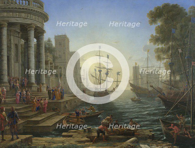 Seaport with the Embarkation of Saint Ursula, 1641. Artist: Lorrain, Claude (1600-1682)