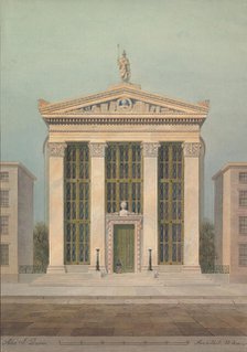 Study for the Astor Library, New York, 1843. Creator: Alexander Jackson Davis.