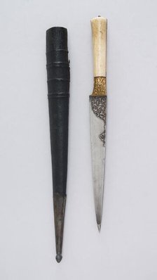 Dagger (Kard) with Sheath, Persian, Qajar, ca. 1800. Creator: Unknown.