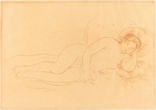 Female Nude Reclining (Femme nue couchee), 1906. Creator: Pierre-Auguste Renoir.