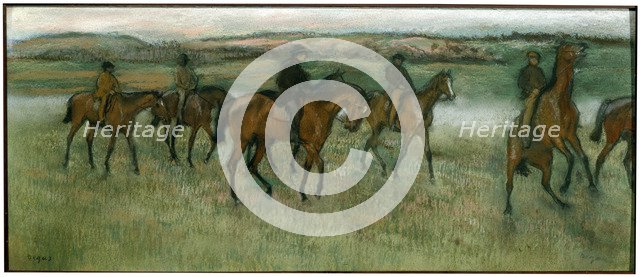 'Exercising Racehorses', c1880.  Artist: Edgar Degas