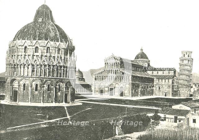 The Baptistery, Cathedral and Leaning Tower, Pisa, Italy, 1895. Creator: Unknown.