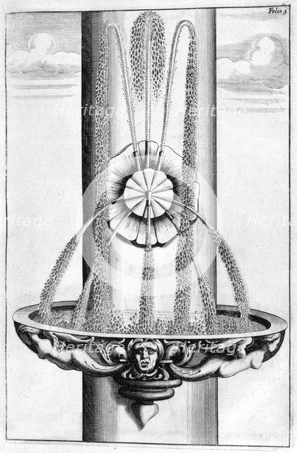 Ornamental fountain design, 1664. Artist: Georg Andreas Bockler