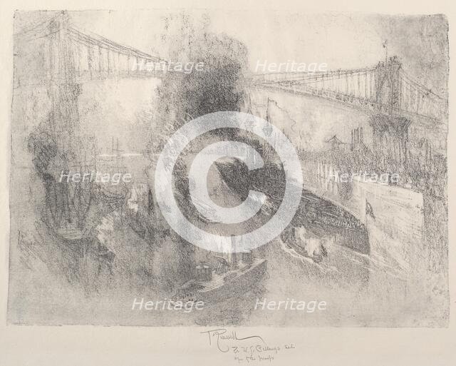 Battleship Coming Home, 1917. Creator: Joseph Pennell.