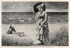 On the Beach - Two are Company, Three are None, 1872. Creator: Winslow Homer (American, 1836-1910).