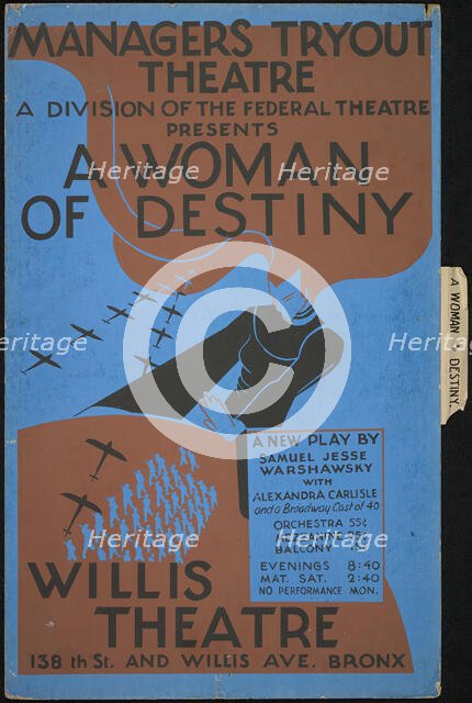 A Woman of Destiny, New York, 1936. Creator: Unknown.