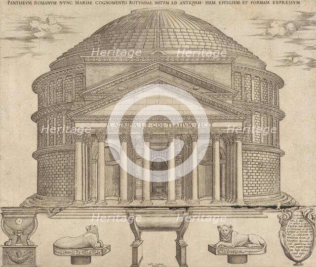 Speculum Romanae Magnificentiae: The Pantheon, 1649., 1649. Creator: Nicolas Beatrizet.