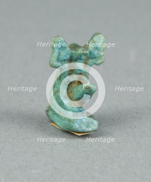 Amulet of the God Shu with Disk, Egypt, Late Period-Ptolemaic (about 7th-1st century BCE). Creator: Unknown.