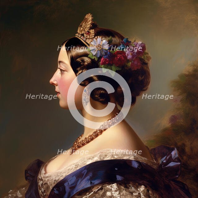 AI IMAGE - Portrait of Queen Victoria, 1840s, (2023). Creator: Heritage Images.