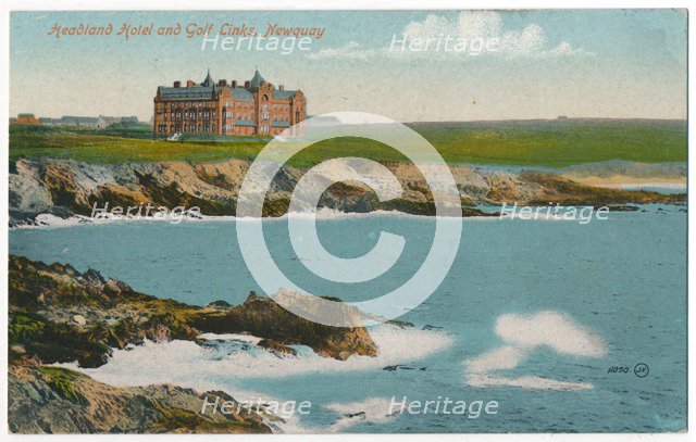 'Headland Hotel and Golf Links, Newquay', c1910. Artist: Unknown.