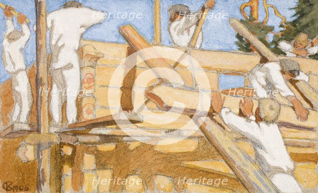A House of Stout Logs, 1906. Creator: Akseli Gallen-Kallela.