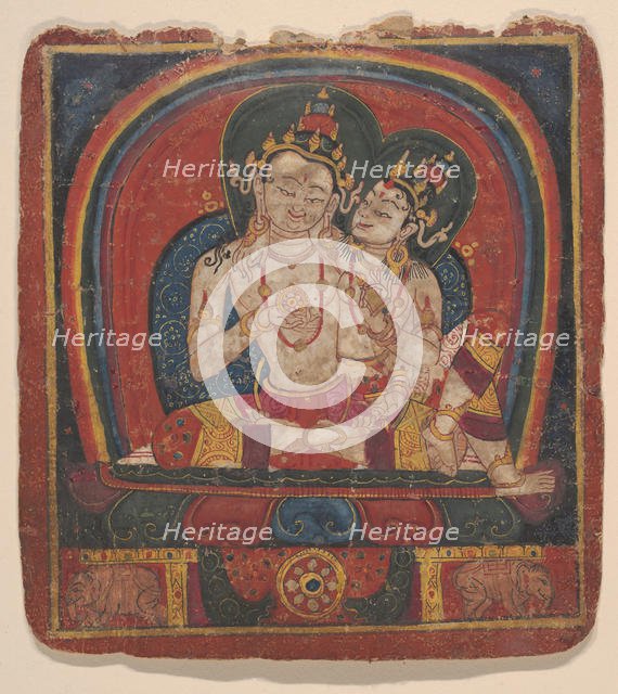 Initiation Card (Tsakalis): Vairochana, early 15th century. Creator: Unknown.