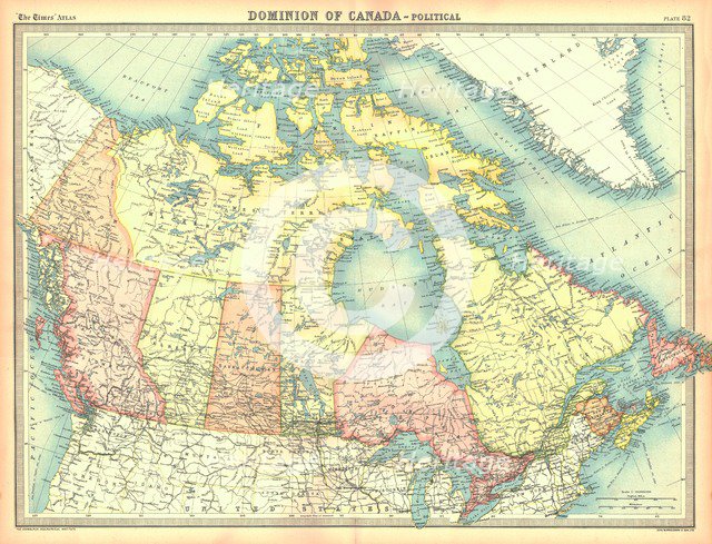Political map of the Dominion of Canada. Artist: Unknown.