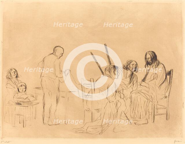 Before the Supper at Emmaus (first plate), 1910. Creator: Jean Louis Forain.