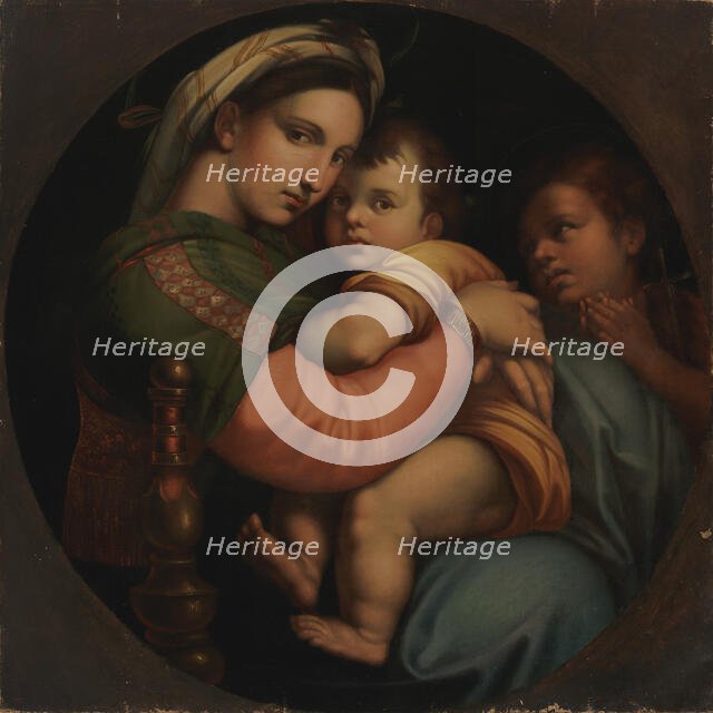 Madonna della Sedia, copy after Raphael (Raffaello Sanzio), c16th century. Creator: Unknown.