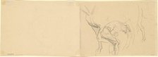 Study for "Shoeing Calvary Horses at the Front" [verso], 1918. Creator: John Singer Sargent.